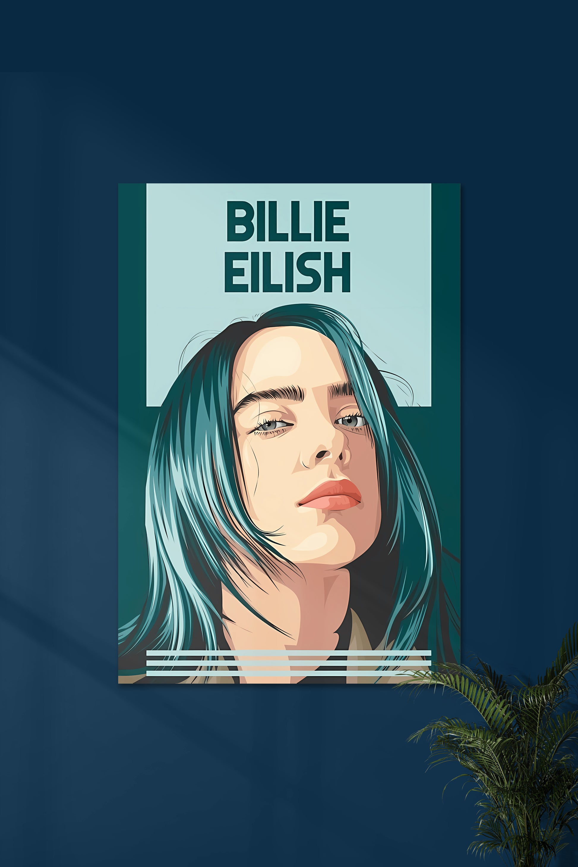 Billie Eilish Blue Billie Eilish Vector Art 03 Music Artist Poste