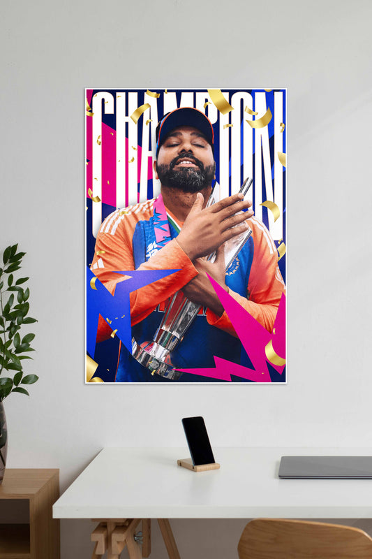 Champion x Rohit | T20 | Rohit Sharma | Cricket Poster