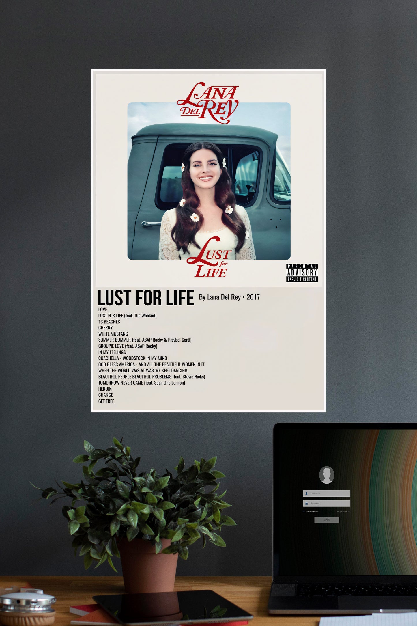 Lust For Life X Lana Del Rey | Music Card | Music Artist Poster