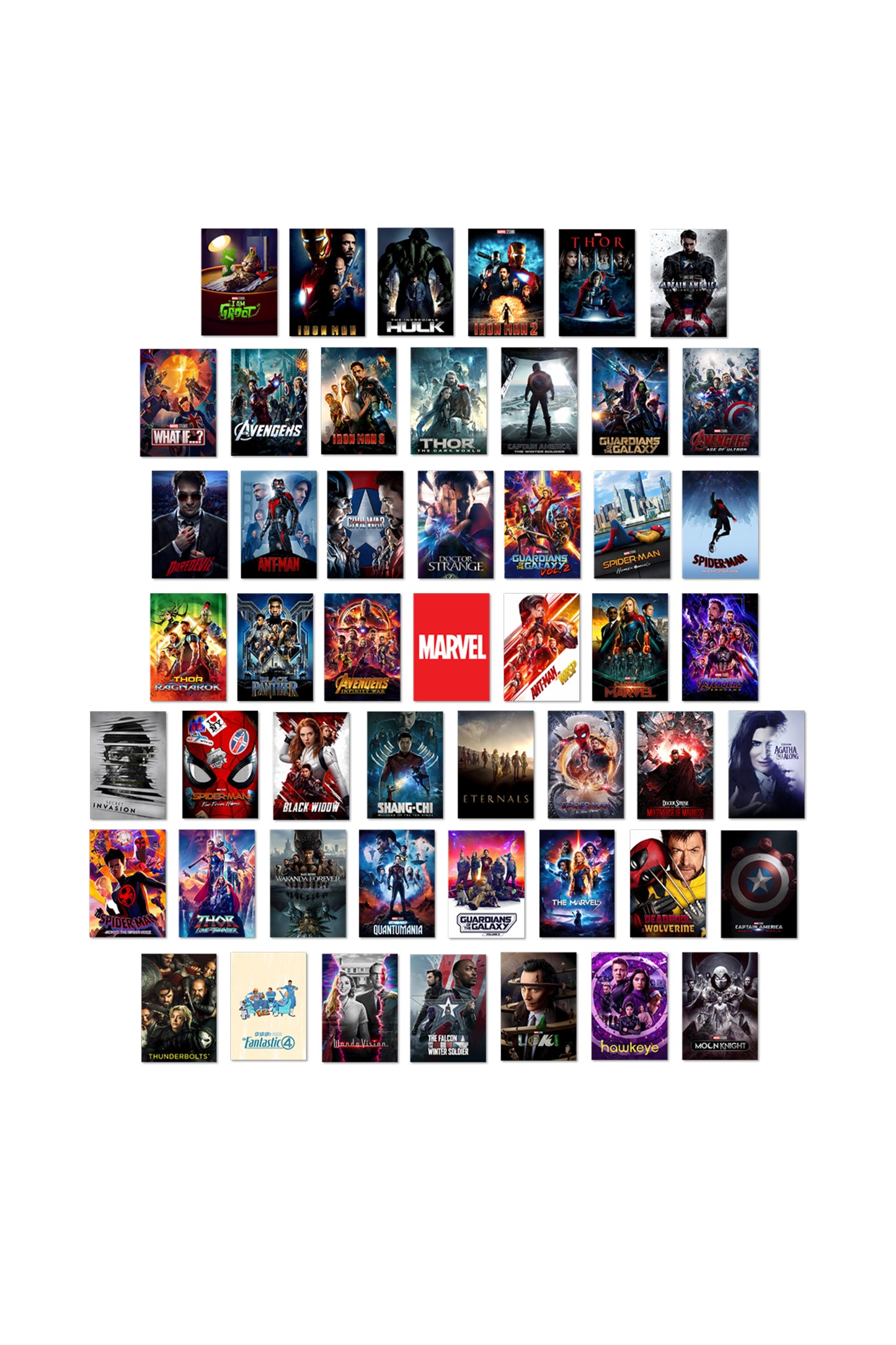 50 Epic Marvel Cinematic Universe Collage Set