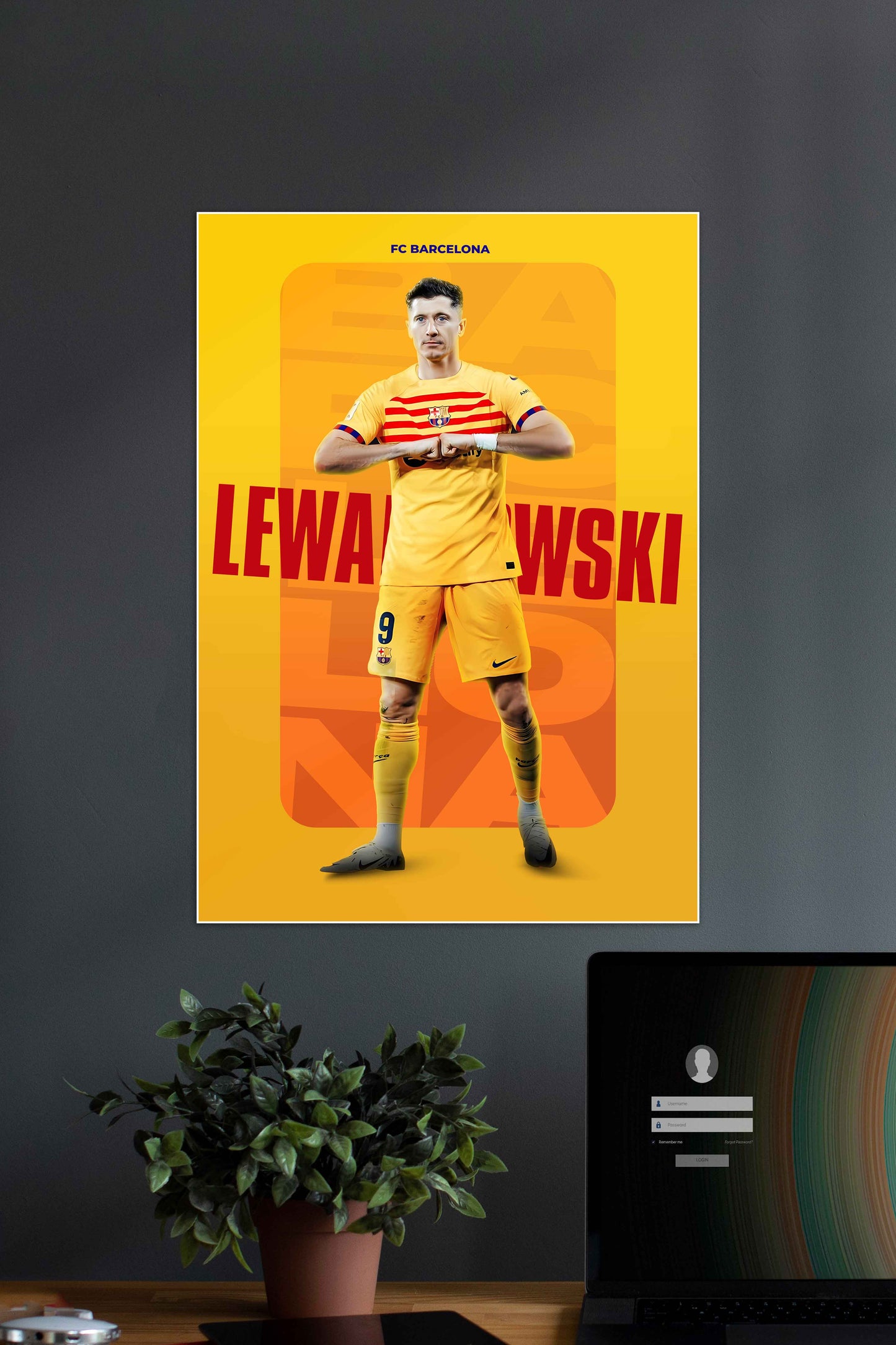 LEWANDOWSKI | FC Barcelona | FootBall Poster