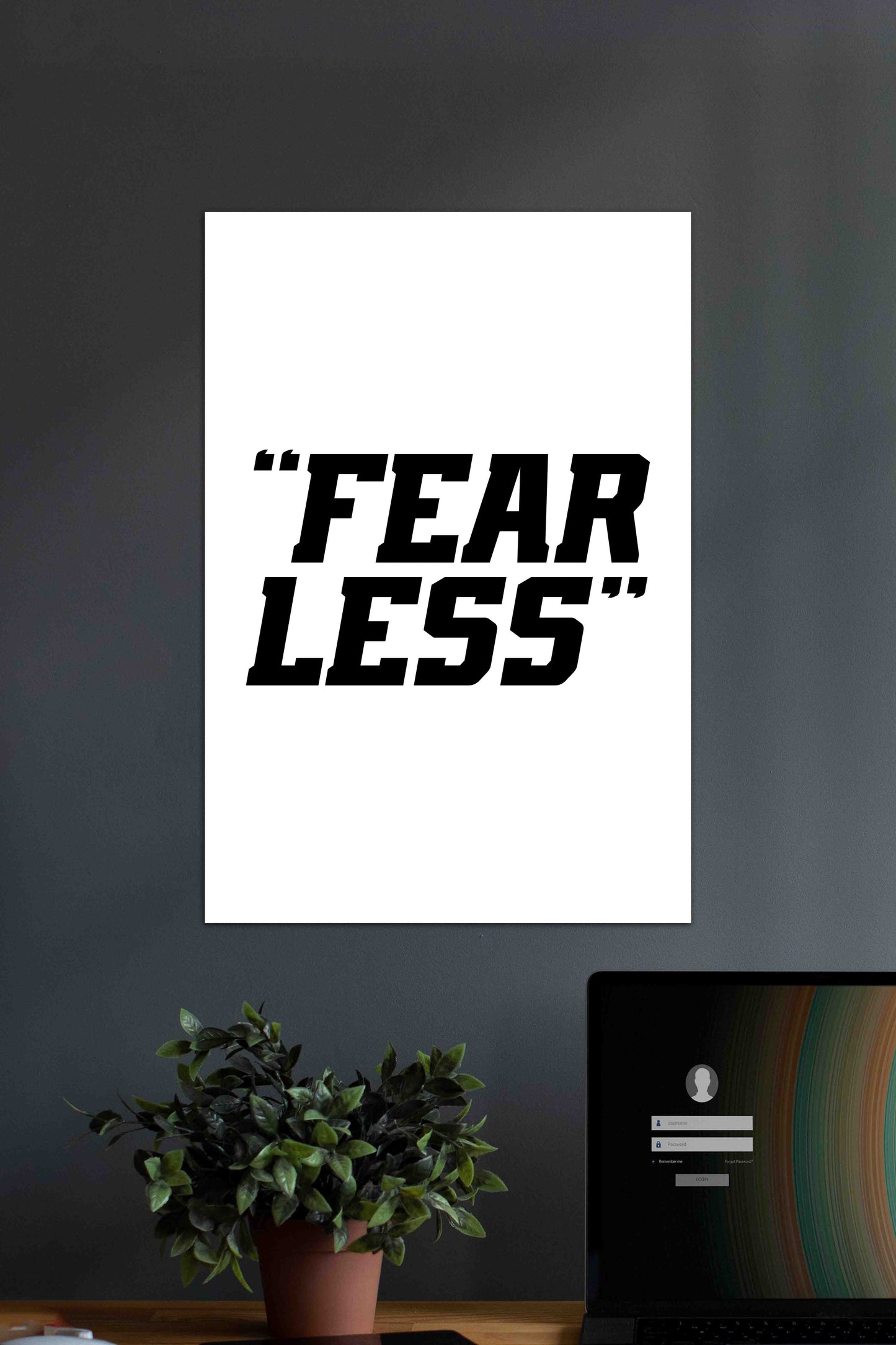 FEARLESS | Motivational Gym Quotes Poster