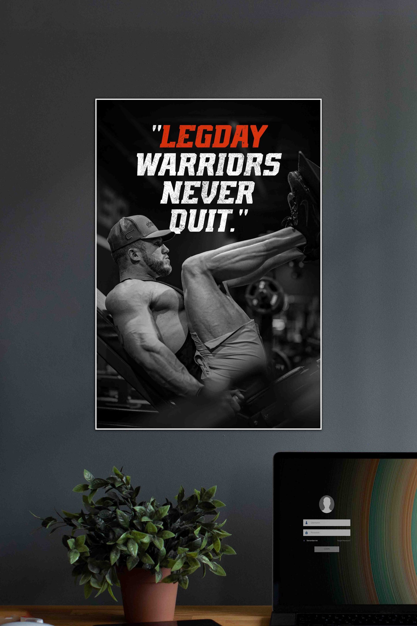 LEGDAY Warriors Never Quit | GYM | Motivational Poster