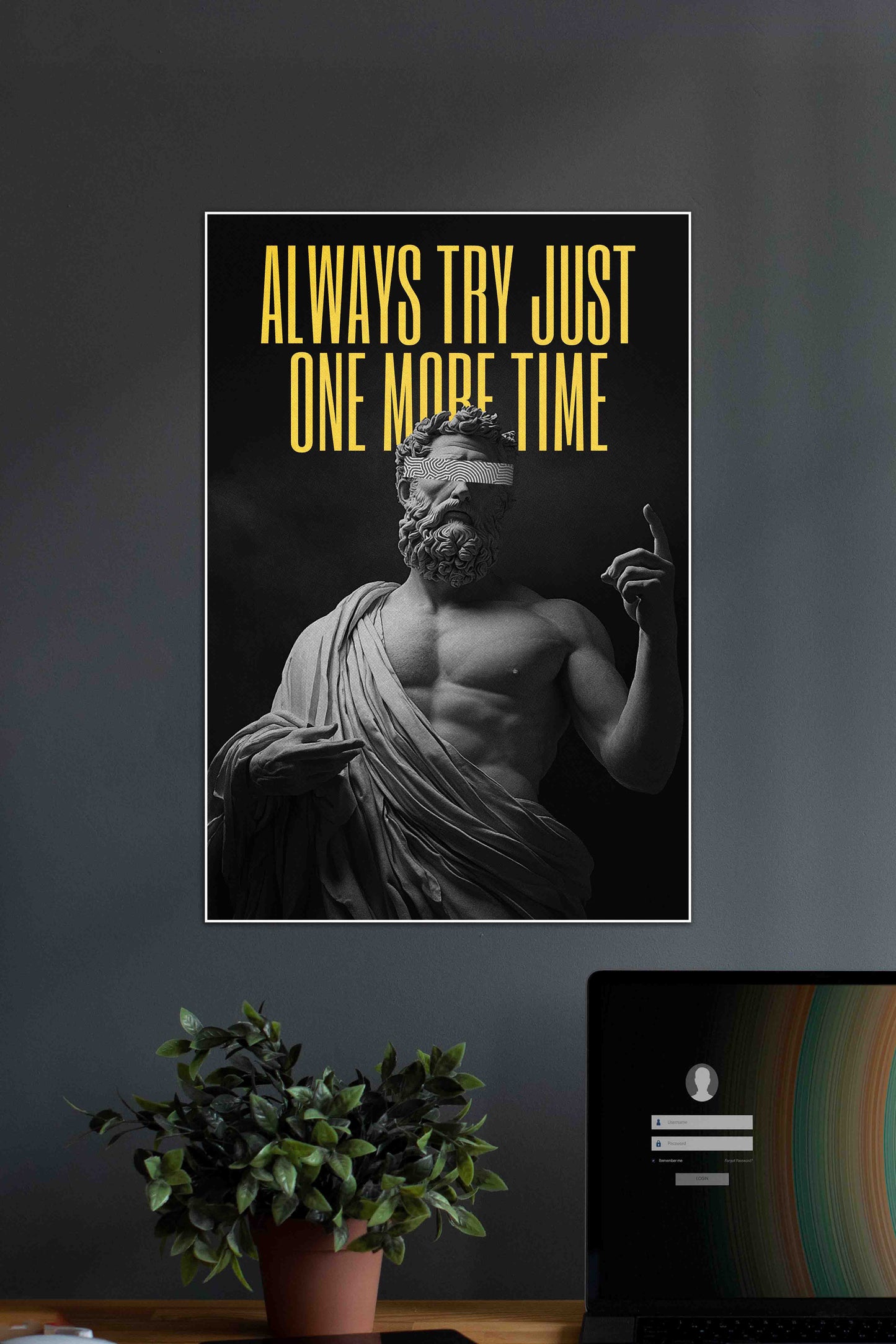 Always TRY just ONE MORE TIME | GYM | Motivational Poster