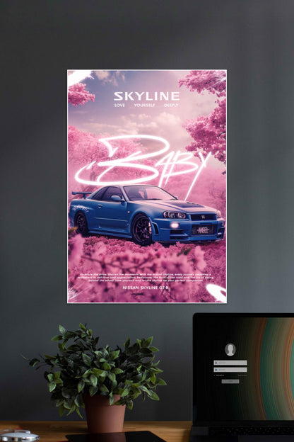 BABY LOVE YOURSELF x NISSAN SKYLINE R34 | CONCEPT CARS #08 | CAR POSTERS