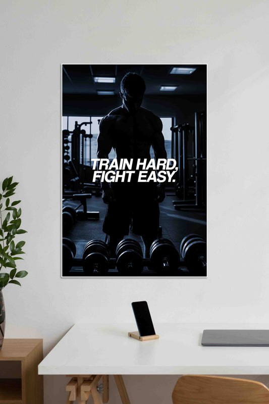 TRAIN HARD FIGHT EASY | GYM | Motivational Poster