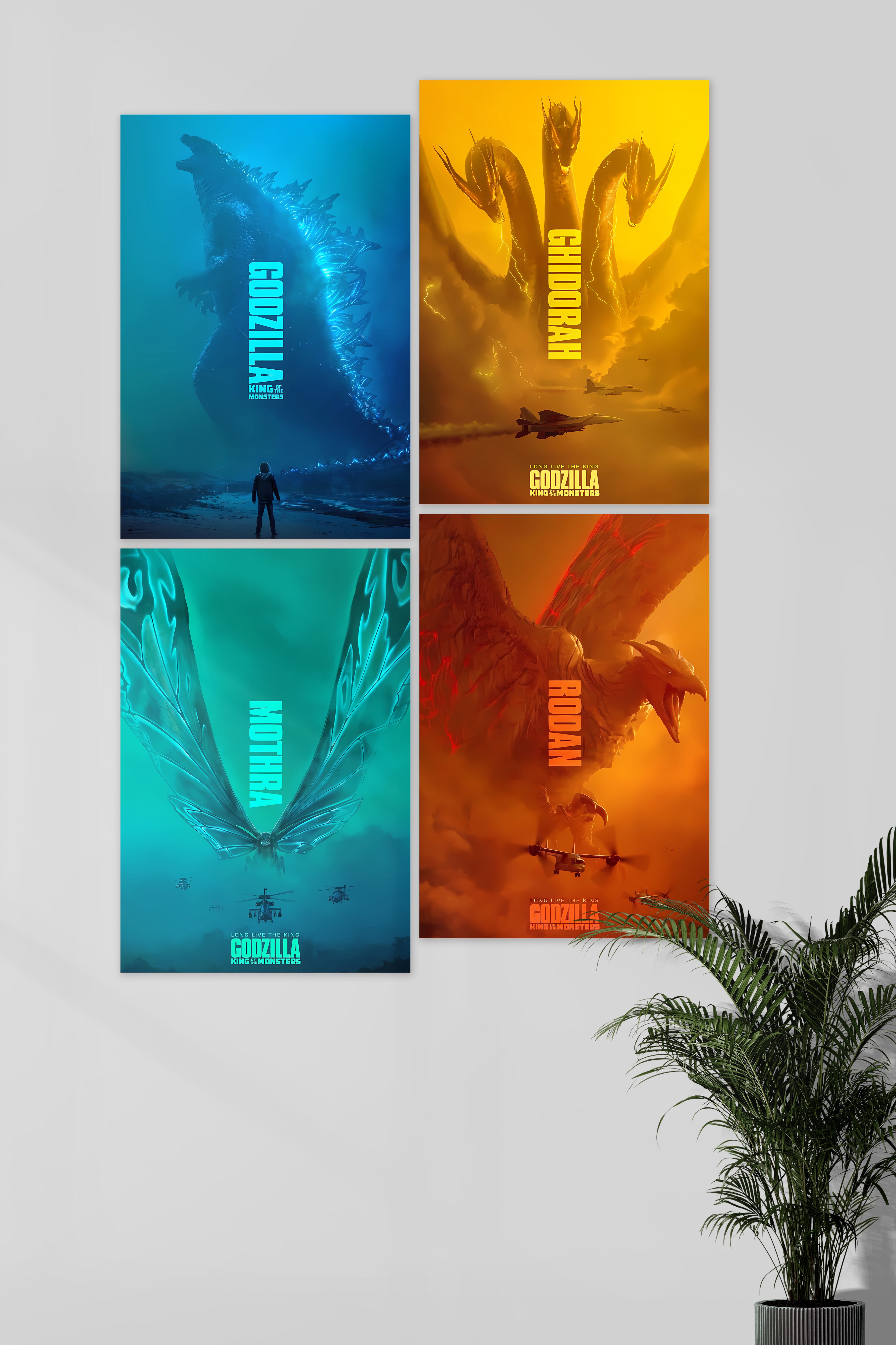 Godzilla King of the Monster Set | Godzilla | Movie PosterPack Of 4 ...