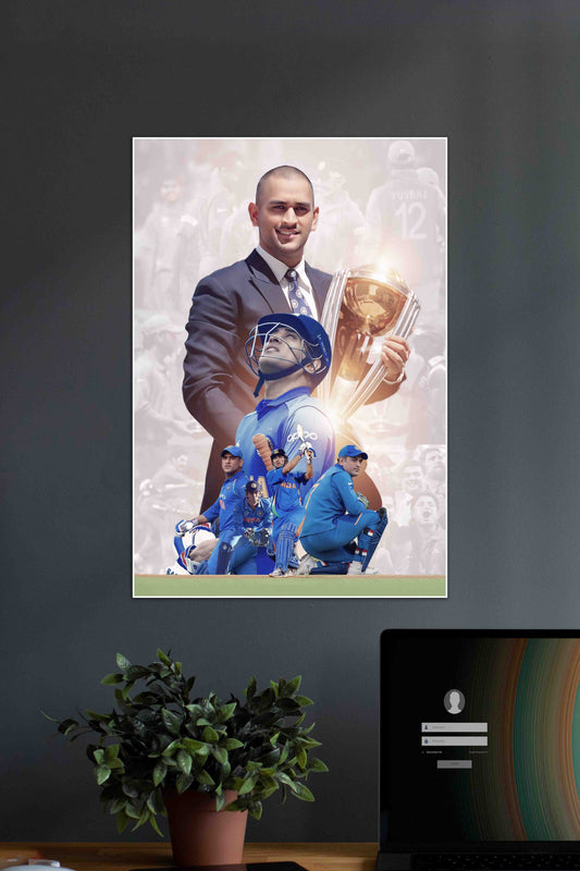 MS Dhoni x World Cup | Dhoni | Cricket Poster