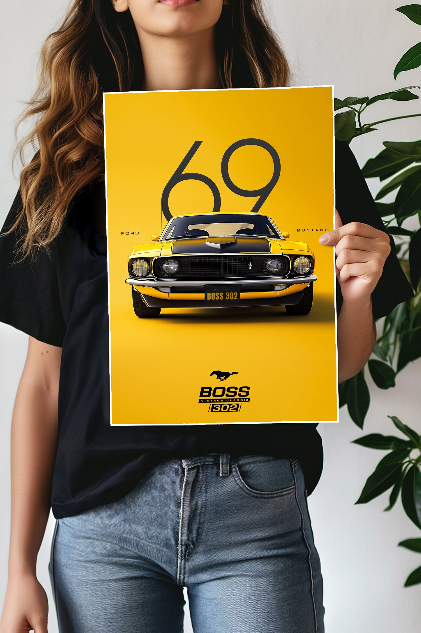 FORD MUSTANG BOSS 302 | CLASSIC AMERICAN MUSCLE | CAR POSTER