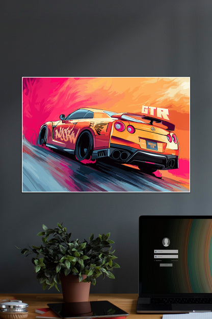 NISSAN GTR | VECTOR STYLE CARS #02 | CAR POSTERS