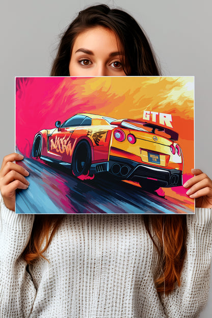 NISSAN GTR | VECTOR STYLE CARS #02 | CAR POSTERS