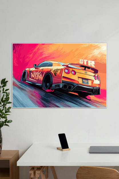 NISSAN GTR | VECTOR STYLE CARS #02 | CAR POSTERS