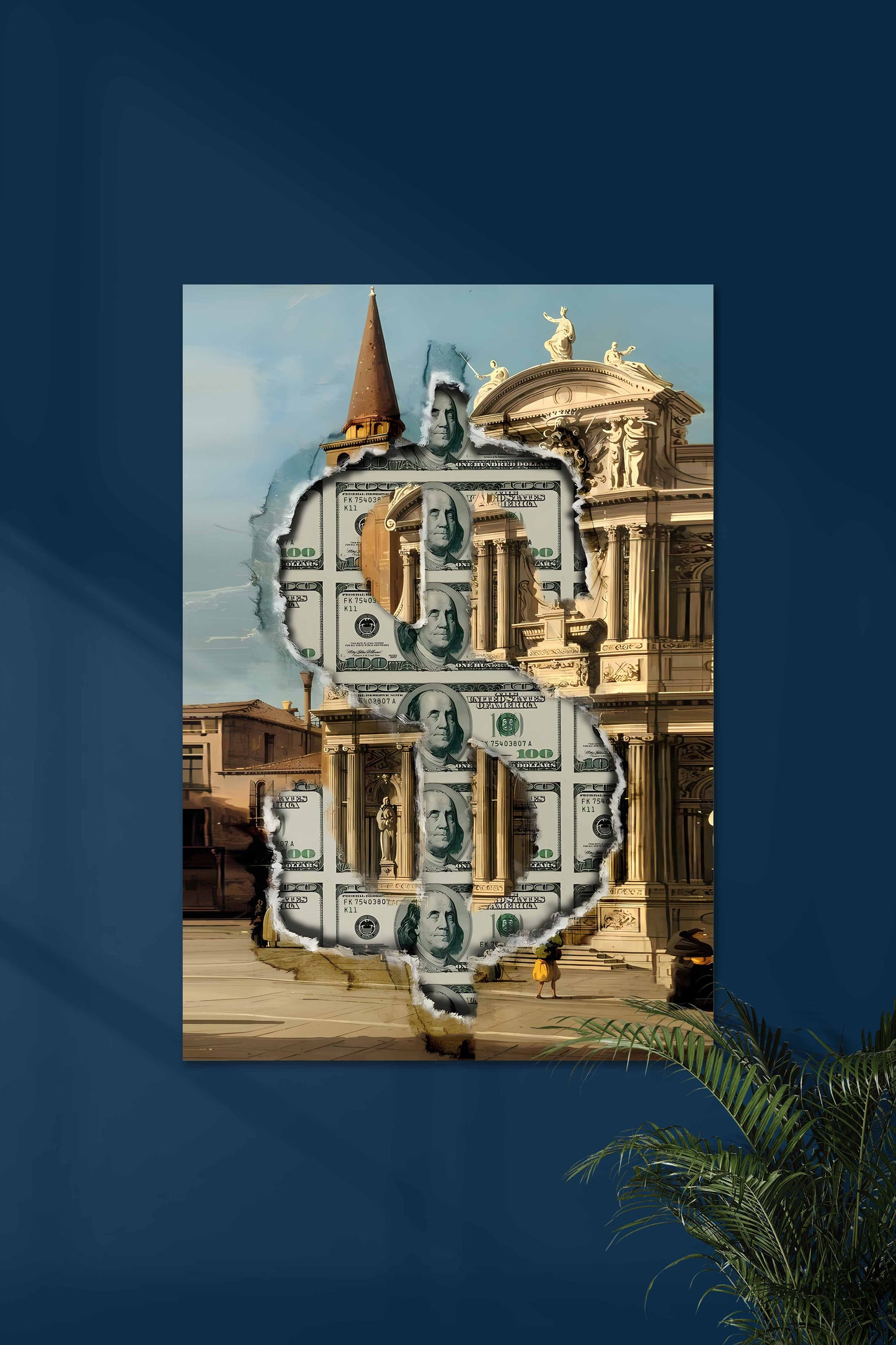 100 $ | Dollar Sign Wall Art | Money Aesthetic Poster