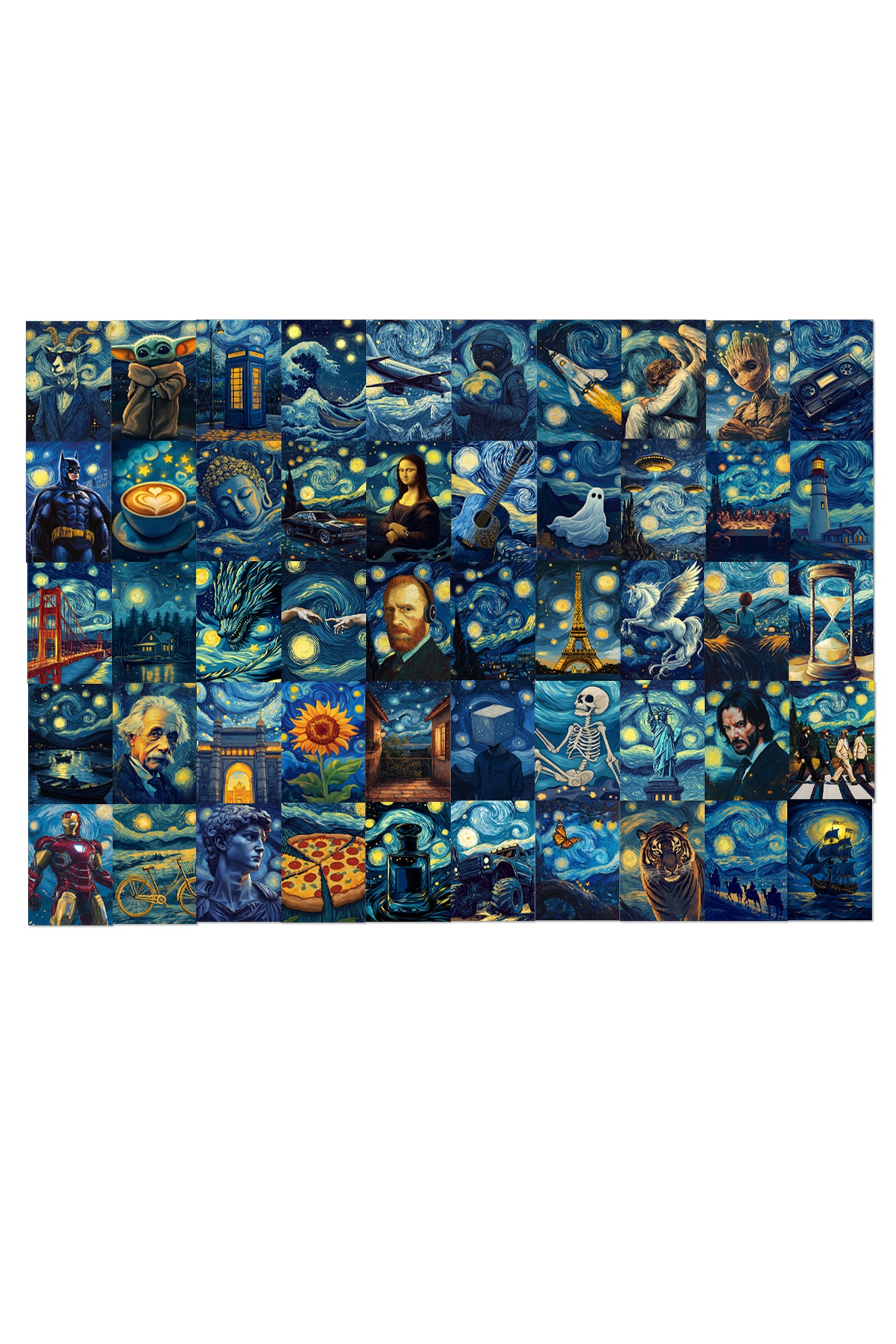 50 Epic The Starry Night Collage Set