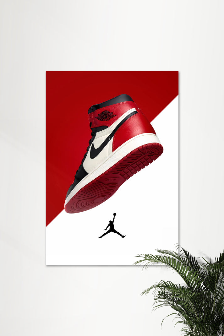 Air Jordan 1 Bred Toe| RETRO # 17 | NIKE | Shoe Poster – Posterized