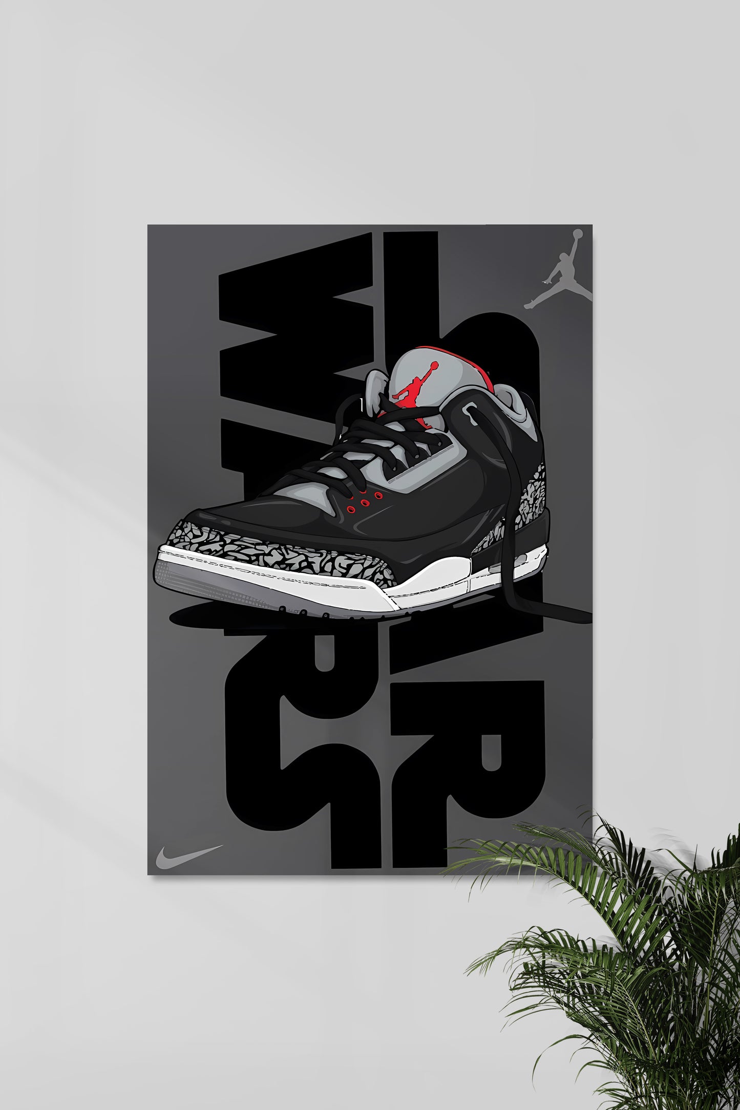 Air Jordan 3 Retro OG Mid Black Cement | RETRO #04 | NIKE | Shoe Poster