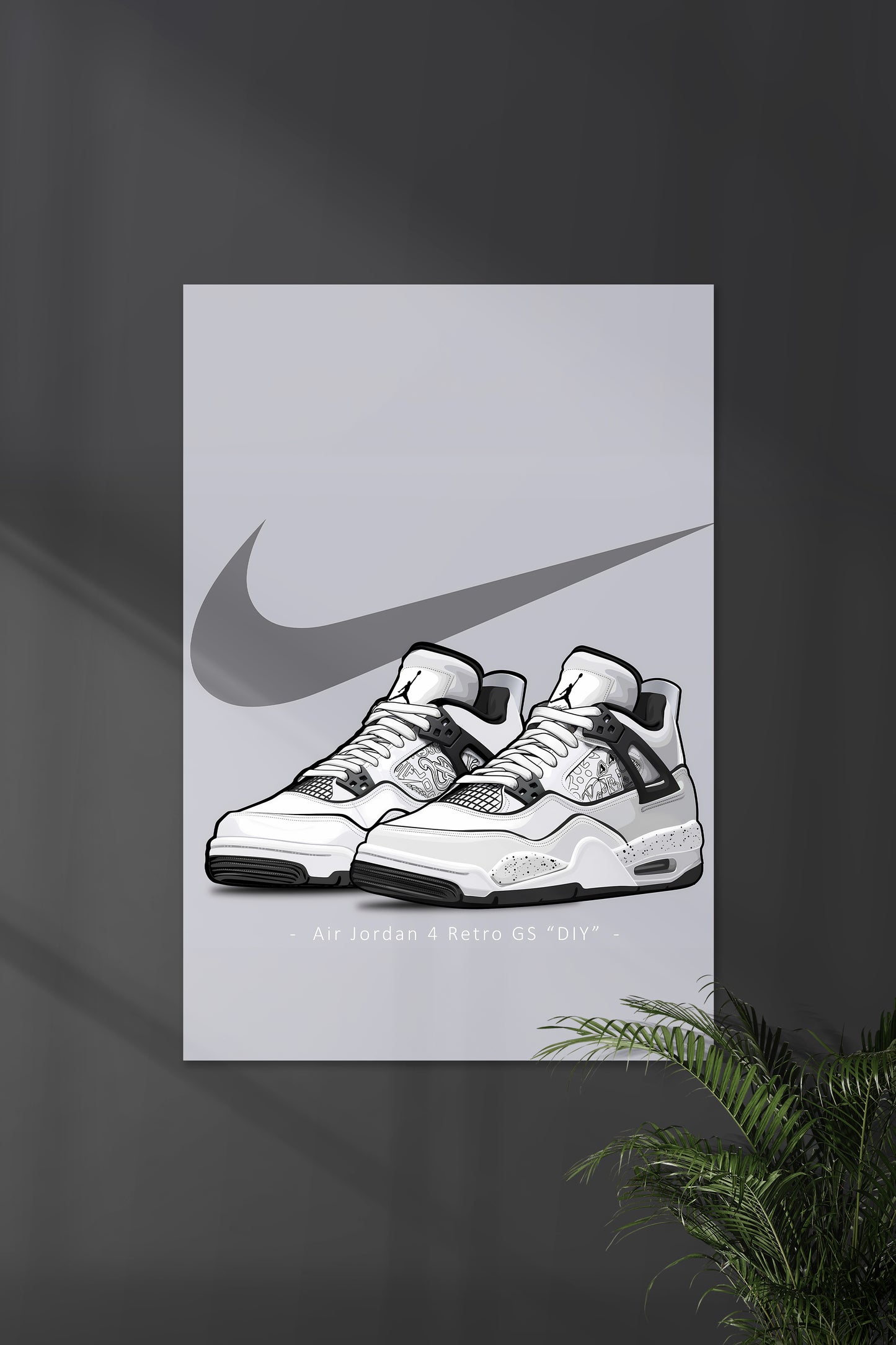 Air Jordan 4 OG White Cement Magnet | RETRO #08 | NIKE | Shoe Poster